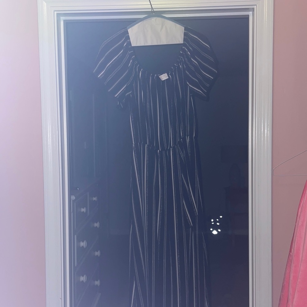 Stripped Maxi Dress with Shorts (slit)